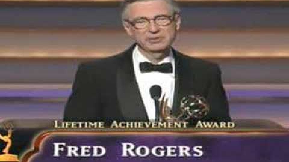 fred rogers giving acceptance speech