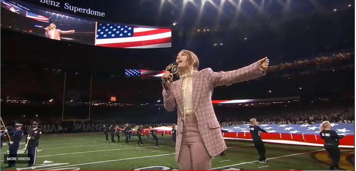 Lauren Daigle singing National Anthem at College Football Playoff National Championship
